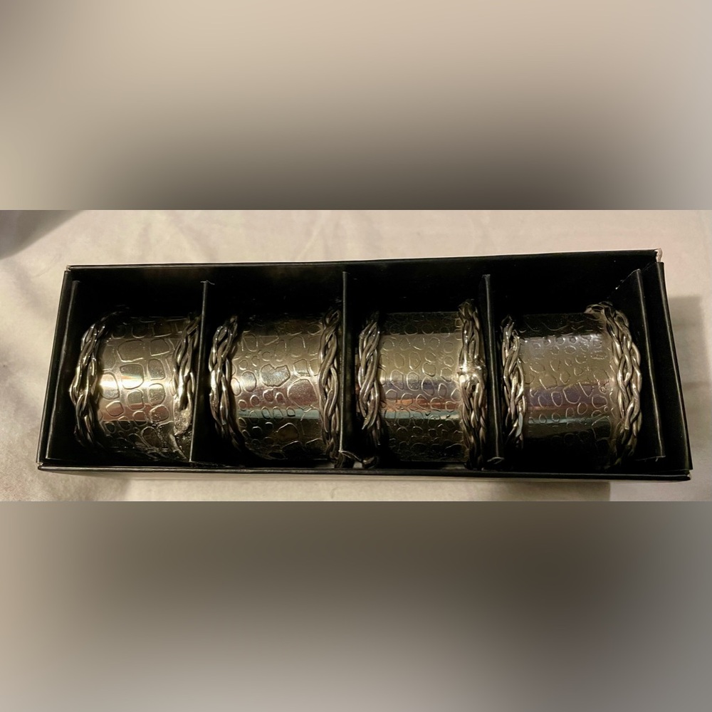Bombay Silver-plated Croc Design (3202627) 4pc Napkin Rings